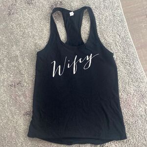 Black Women's Wifey Bride Wedding Razorback Tank Top Sz M